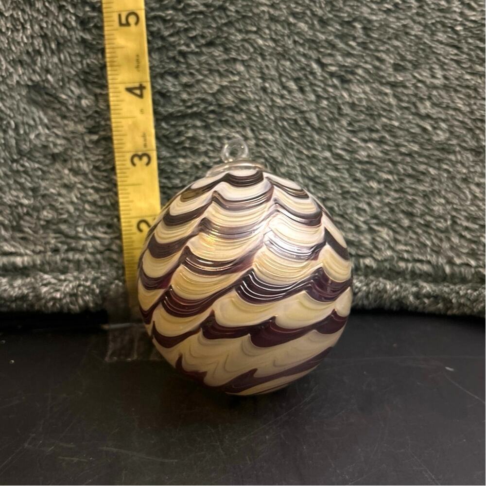 Pulled Feather Hand Blown Glass Ornament Vintage MINT